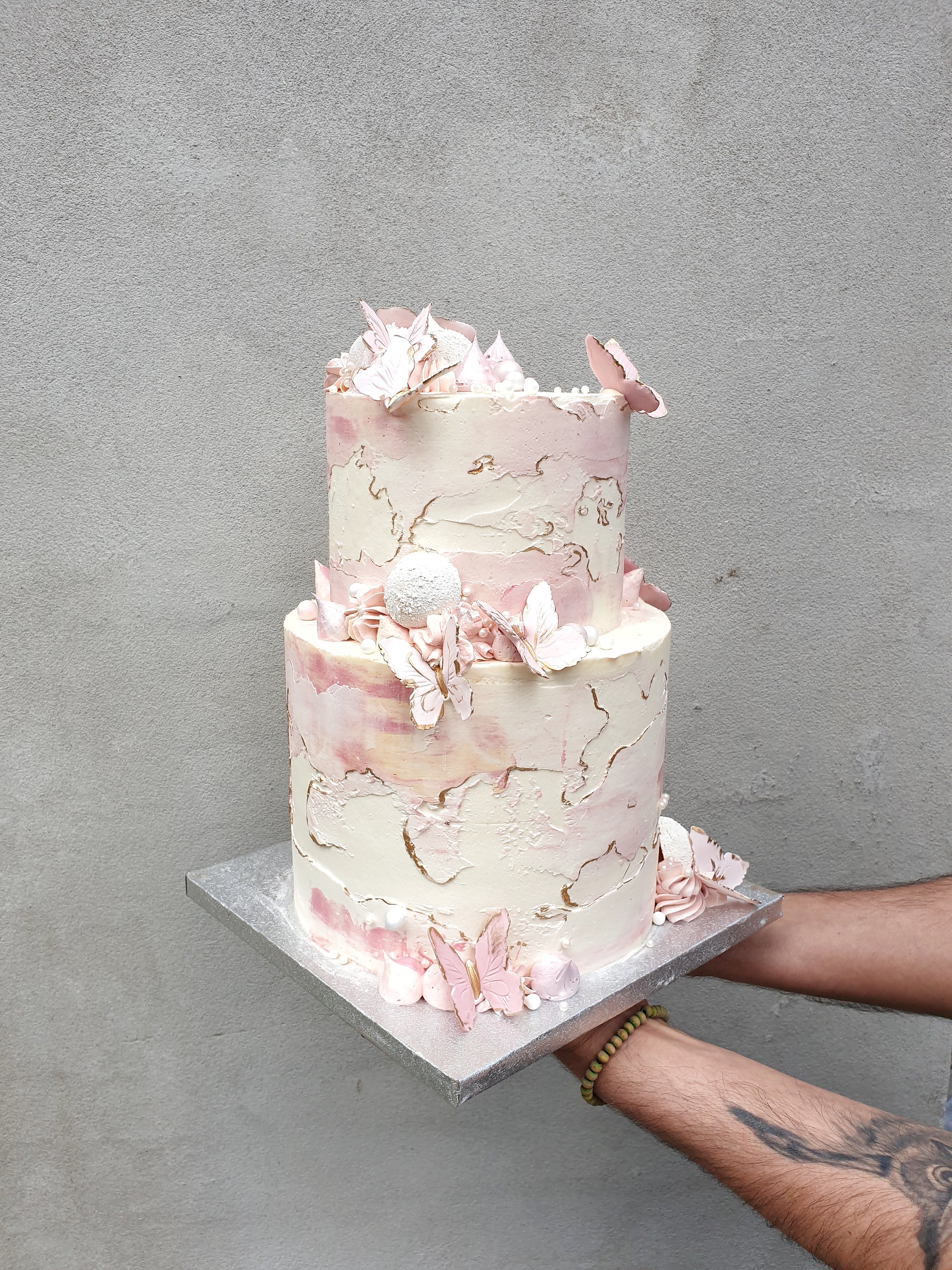 Rustic butterfly cake