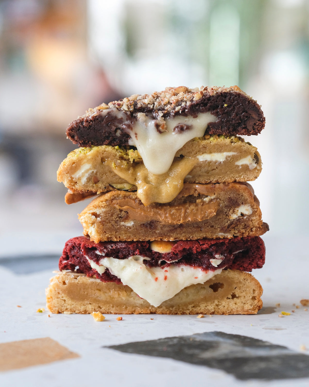 Chunky filled cookies