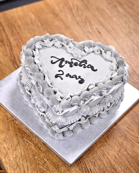 Hjerteformet vintage kage