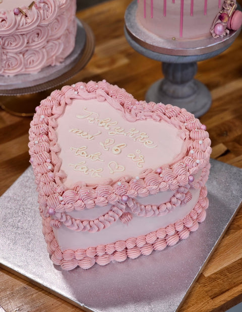 Hjerteformet vintage kage