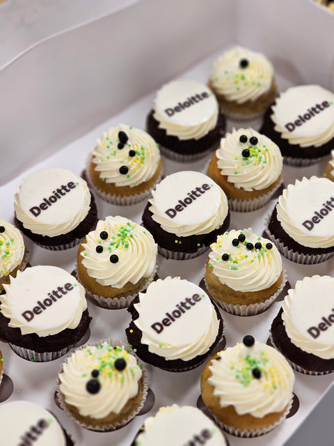 Mini cupcakes med logo