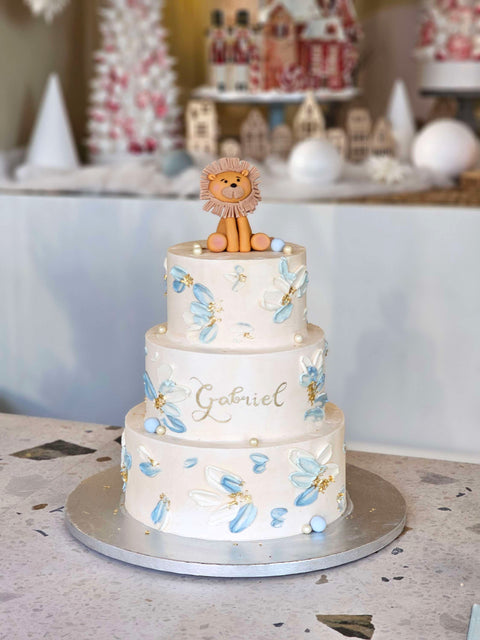 Dåbskage med smørcremeblade