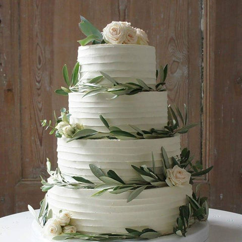 Stribet smørcreme med blomster